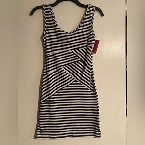 NWT dark navy and white striped dress